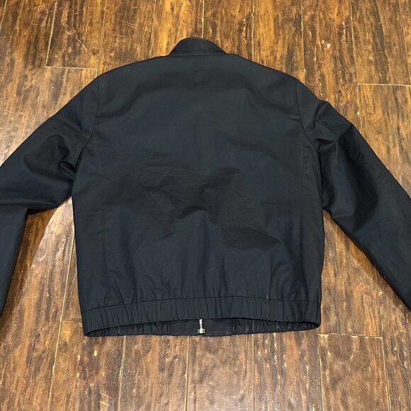 Sandro Paris Black Harrington Jacket – Leather Collar – Size Mens M/L - Picture 4 of 12